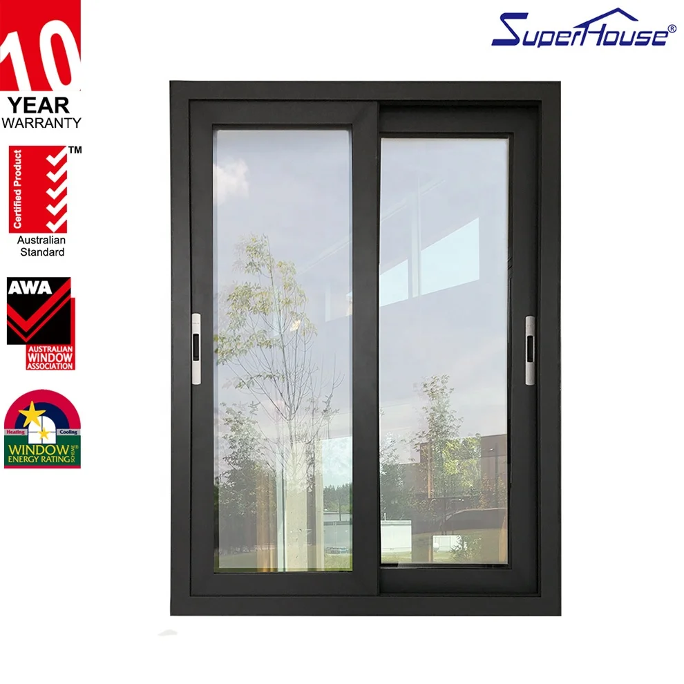 Superhouse latest sliding window design AS2047 Certified hot sale aluminum frame sliding  glass window windows