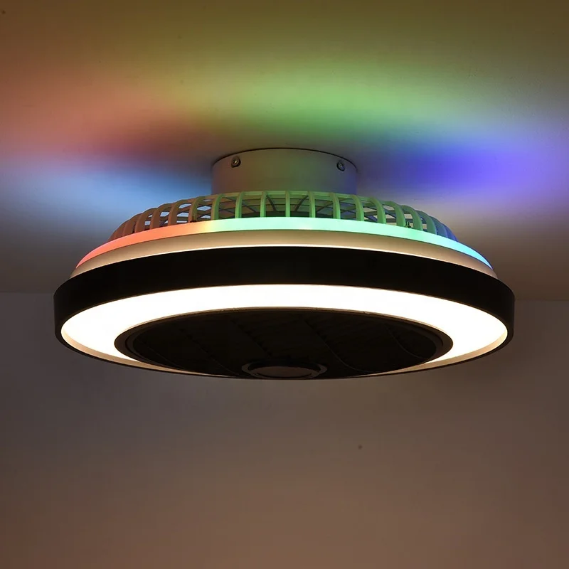 Modern Indoor Flush Mount Ceiling Fan with Lights Dimmable Low Profile Ceiling Fans