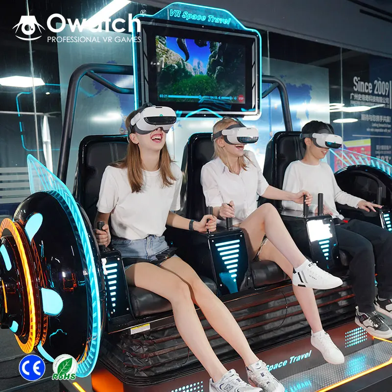 2024 newest item 9d virtual reality 9d vr 9d cinema motion chair with 3 seats