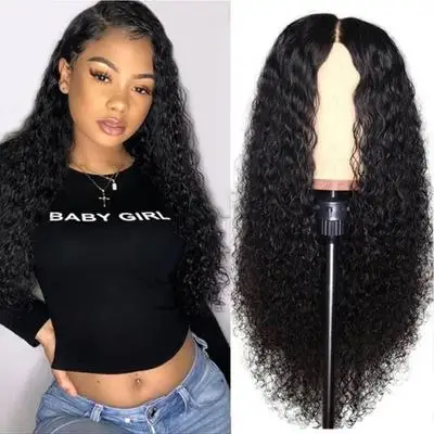 African Small Curly Wigs For Ladies Mid Length Hair Hand-Wrapped Hair Wigs Water Wave Brazilian Lace Wig Amazon In Stock