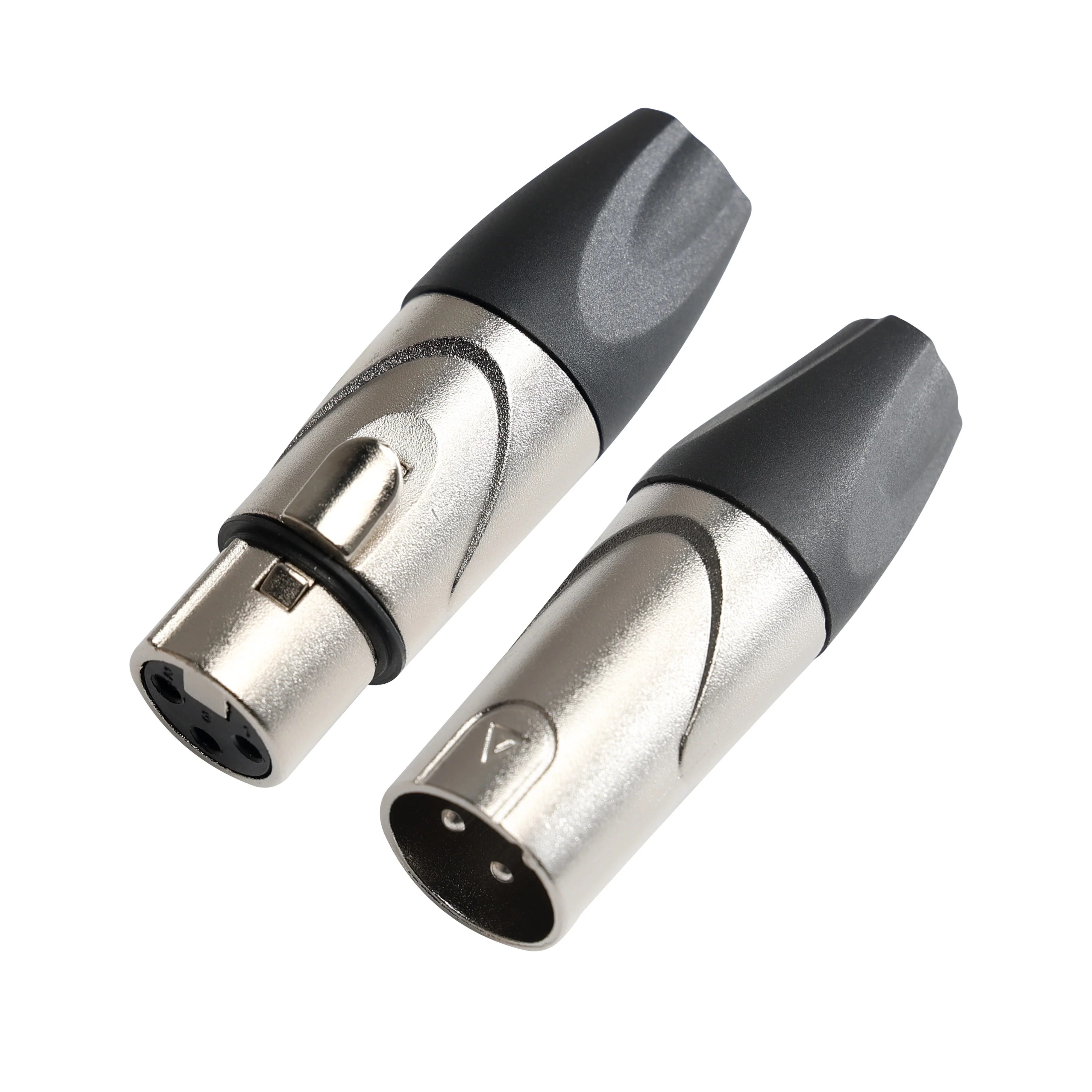 Big Cable Hole Zinc alloy Nickel Microphone 3pin XLR Male Female Plug Connector For Audio Mixer 8 Microphone Cable