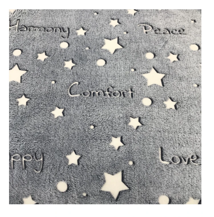 Fleece Sofa Blanket Throw Super Soft Luminous Glow in The Dark Flannel 100% Polyester Square Adults Winter OEKO-TEX STANDARD 100