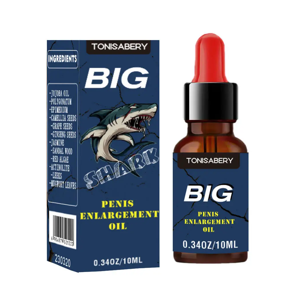 2024 New Arrival Man Penis Enlargement Essential Oil Extended Lasting Adult Sex Products Big Shark Enlarge Oil For Men