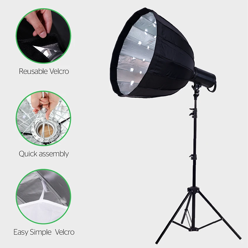 Аксессуары для фотосъемки софтбокс 70 см Глубокий параболический софтбокс быстрый набор складной мягкий зонтик освещение Мягкая коробка