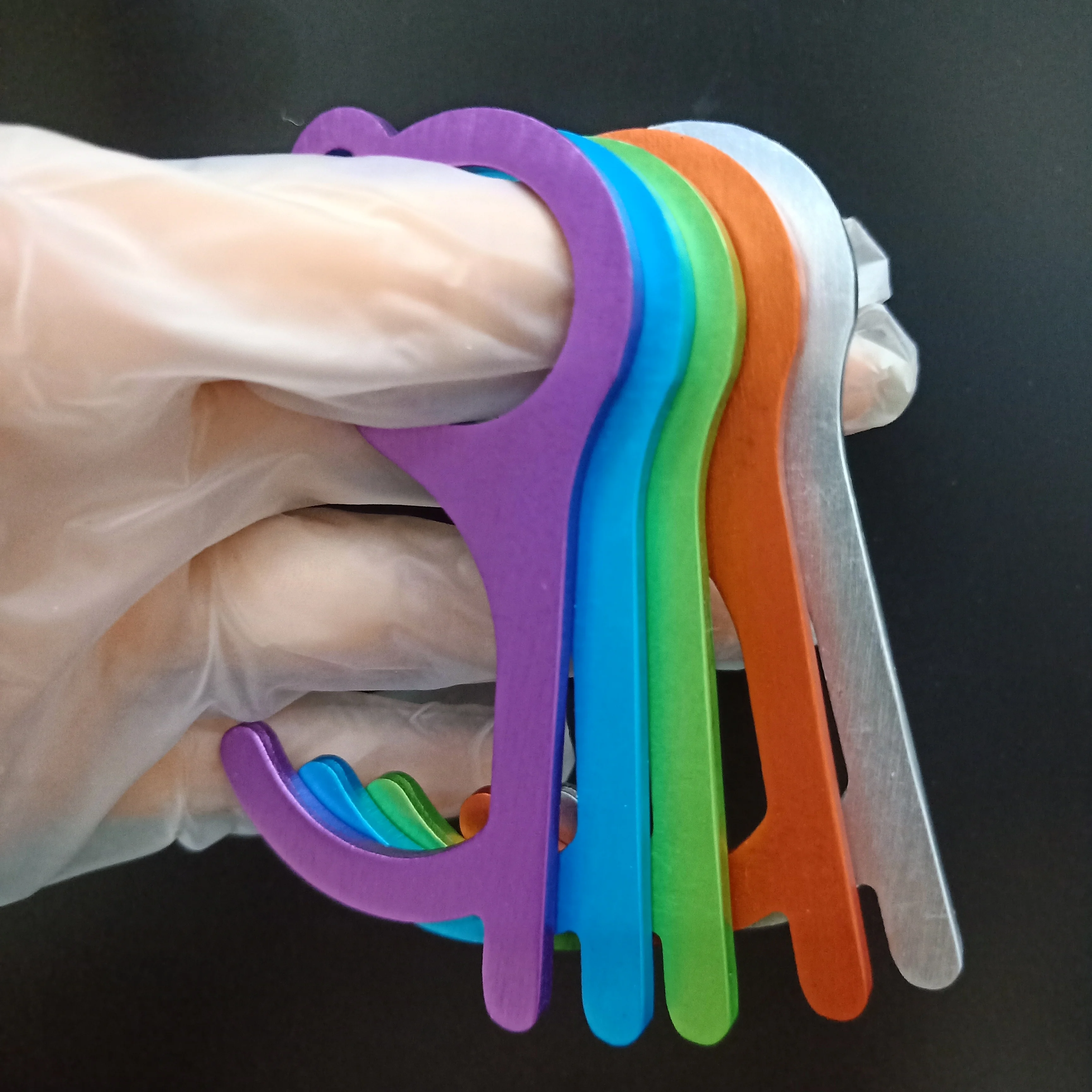 No Touch Open Door Assistant Opener Elevator Handle Key Tool Multifunctional Anti-contact Keychain , ,JO-NTK-007R