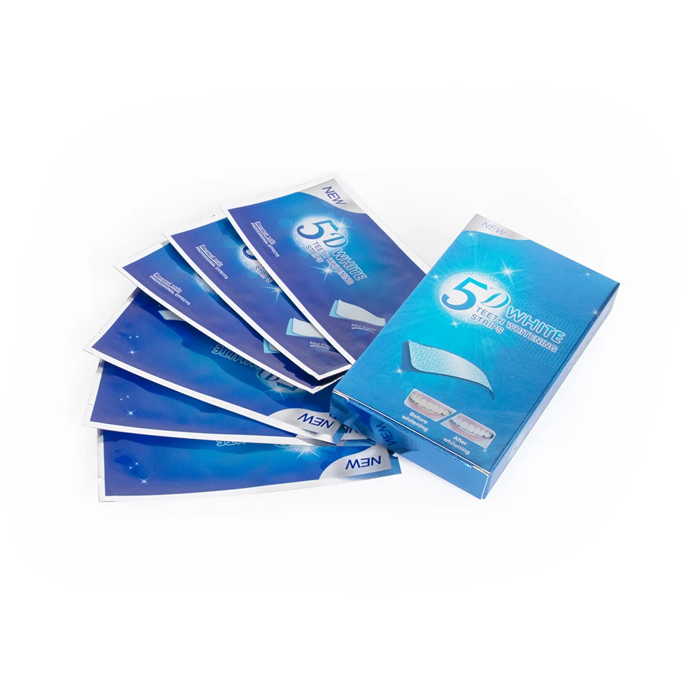 14Pairs 5D Bright White Teeth Whitening Strips Dental Kit Oral Hygiene Care Bleach Tooth Strips For Sensitive Teeth