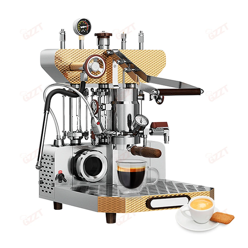 6L Commercial Italian Barista Professional Long Power Lever Rod Espresso Coffee Making Machine With intelligent PID system