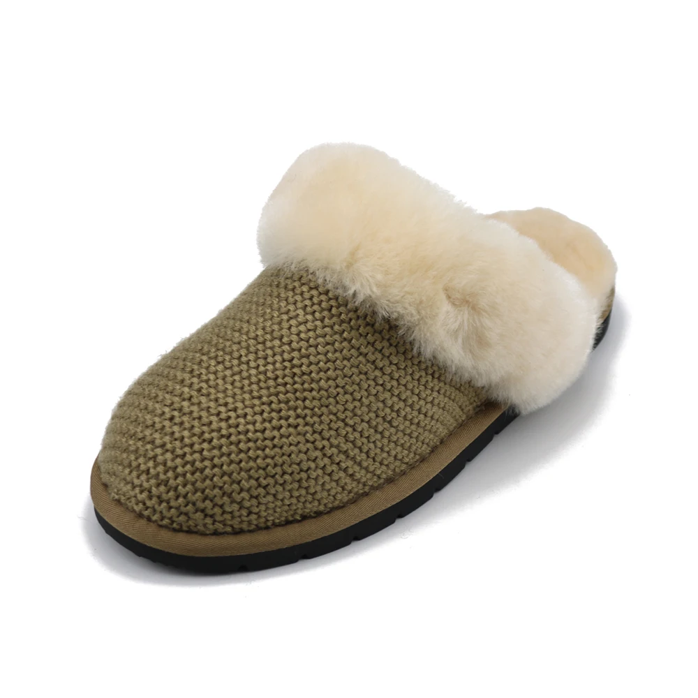 CF-528 2021 new design Wholesale real fur slides  indoor outdoor slippers sandals for women