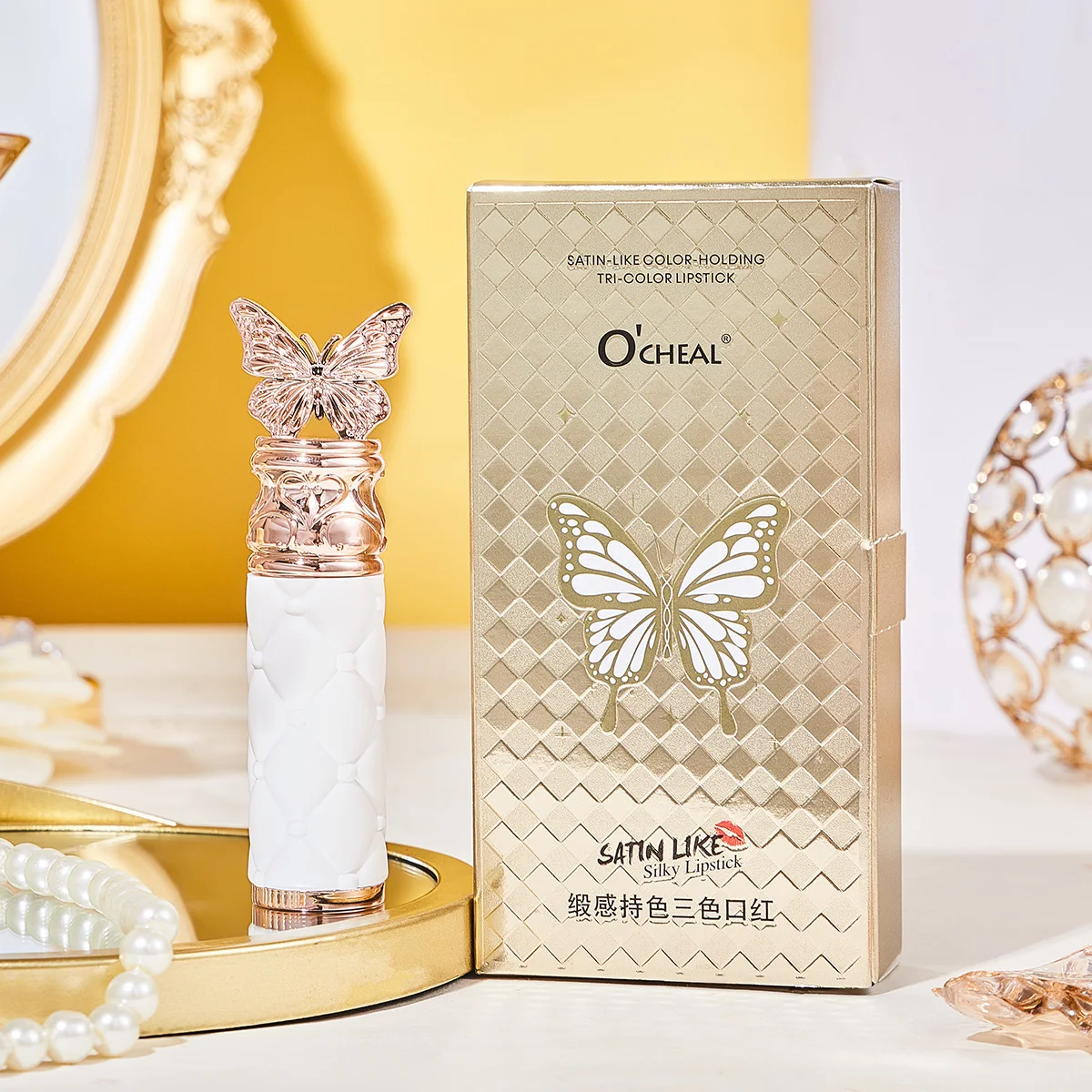 3 Kinds of Red in 1 Lipstick Velvet Matte Lipstick Non-stick Cup Lip Glaze Waterproof Long Lasting Sexy Lady Lip Gloss