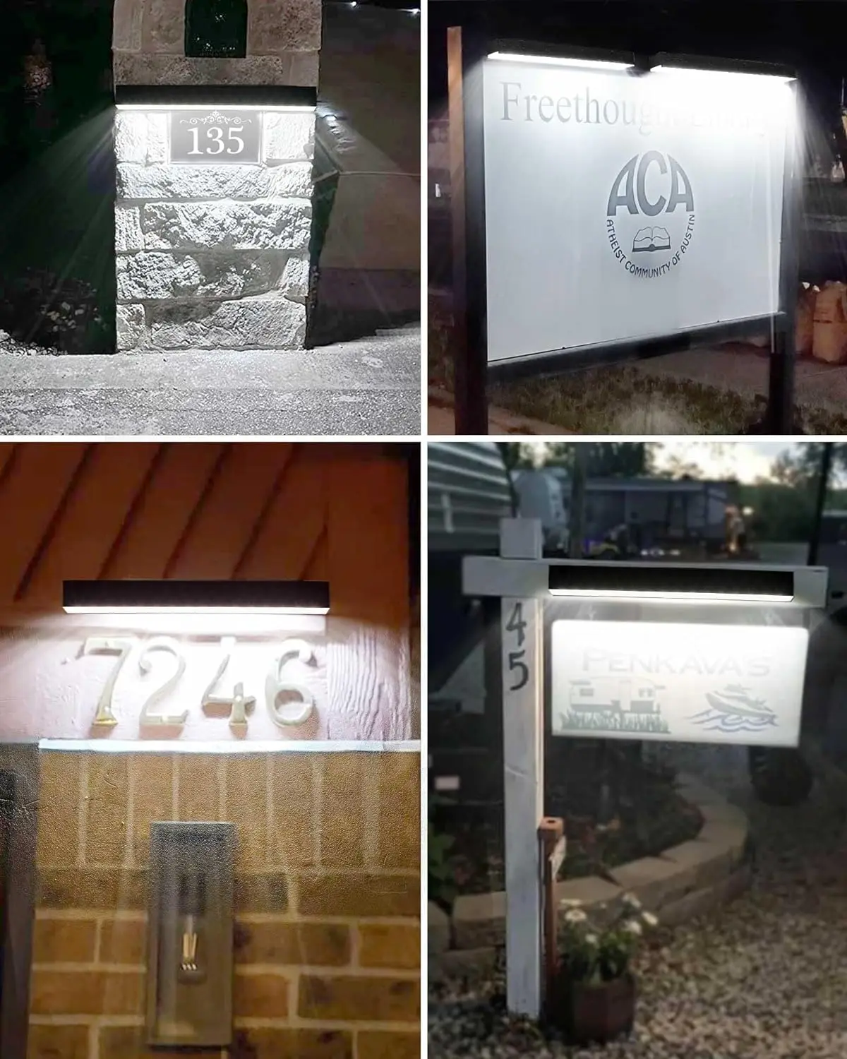 Solar Powered Billboard light Advertisement Sign Security Light for Patio housing number