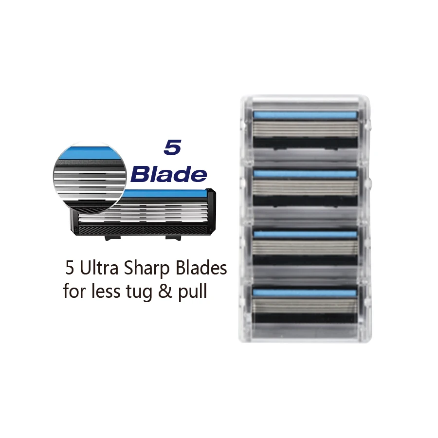 High quality 5 blade razor  with whole metal handle shaving razor for men