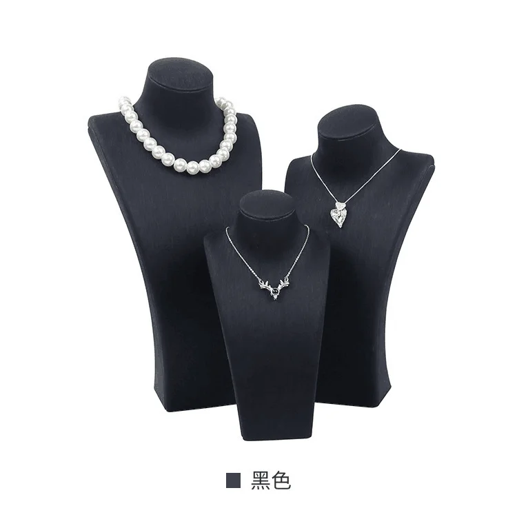 Necklace Display Shelf Window Jewelry Packaging Display Props Jewelry Display Mannequin Cream Leather Busy For Necklace