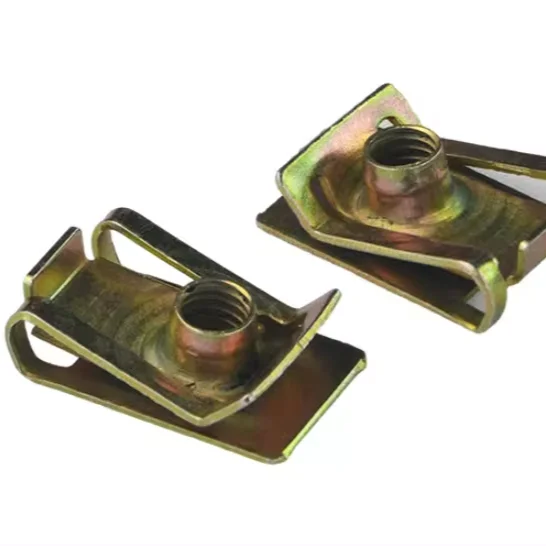 304 stainless steel slope-cutting leaf spring nut automobile U-shaped insert clip leaf spring nut manganese steel