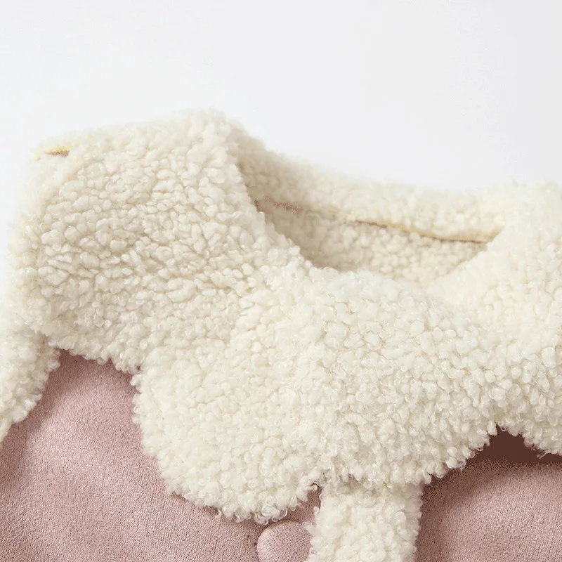 
Winter Kids Windproof Coat Baby Girls Suede Vest Toddler Vintage Warn Fleece Waistcoat With pockets 