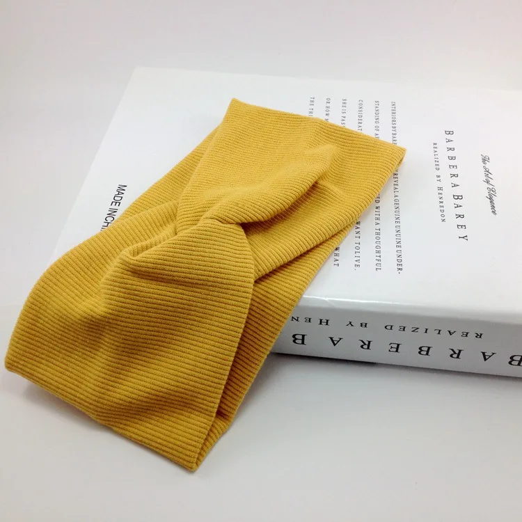 Women Headband Cross Top Knot Elastic Hair Bands Rib Cotton Girls Sports Yoga Hairband Hair Accessories Twisted Turban Headwrap