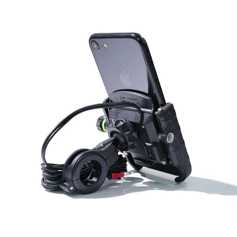 Kewig QC3.0 USB Quick Charger Auto Bike Phone Holder Universal Motorcycle Bicycle Phone Support Handlebar Stand Mount Bracket