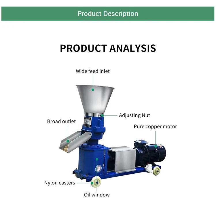 Household breeding of small crop straw rabbit feed pellet machine