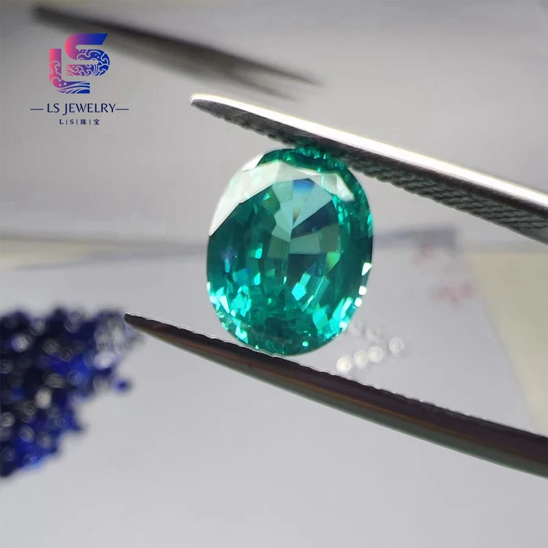 Factory Wholesale Lab Created Paraiba Tourmaline Color Synthetic Paraiba Sapphire Stone