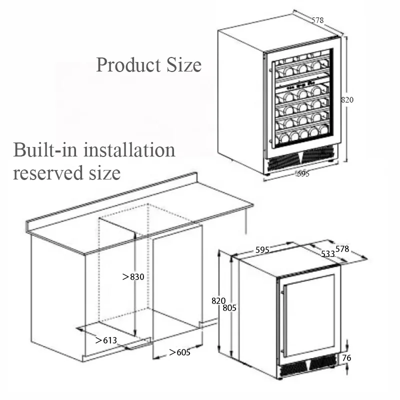 Wholesale 24 Under Counter Energy Saving Dual Zone Storage Wine Fridge With Invert Compressor