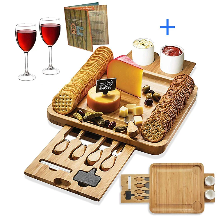 Ecc- Friendly Removable Wooden Cheese Board Bamboo Cheese Board