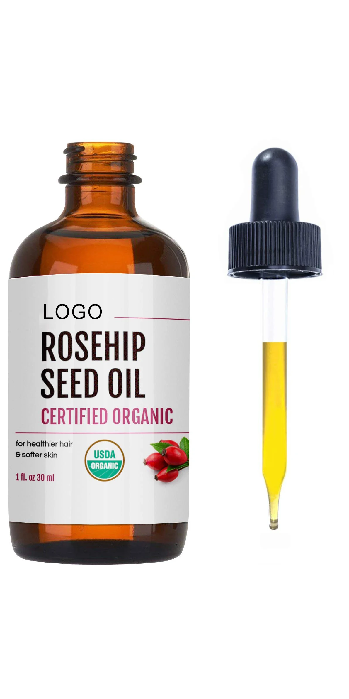 Custom logo 2oz 100% Pure Cold Pressed Organic Castor Oil Stimulate Growth for Eyelashes Eyebrows and Hair