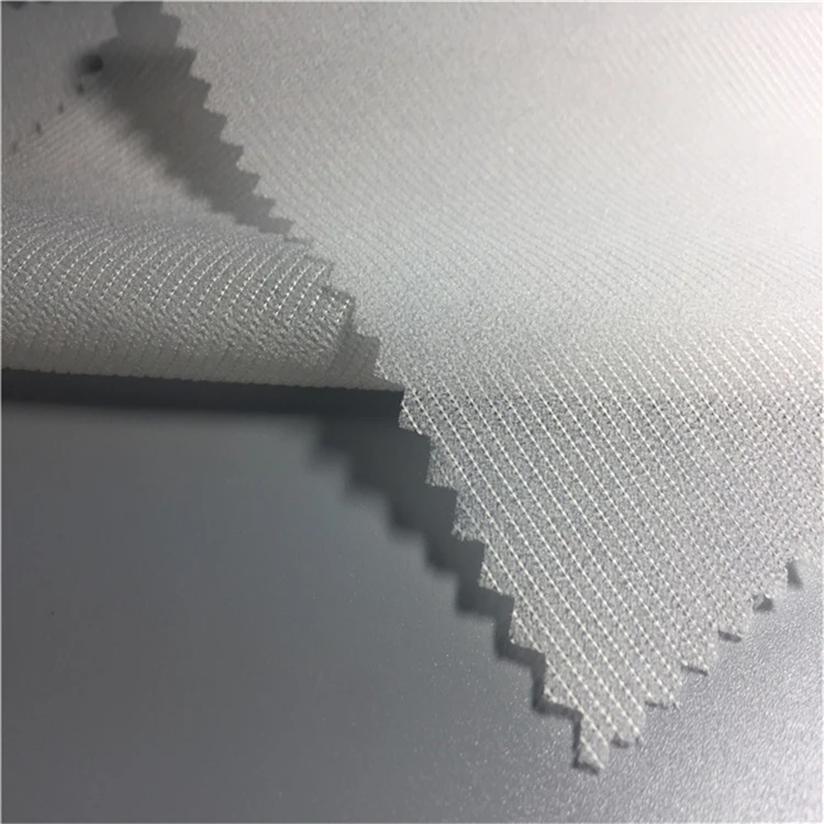 interlining company high quality 100% polyester adhesive buckram Warp knitted interlining
