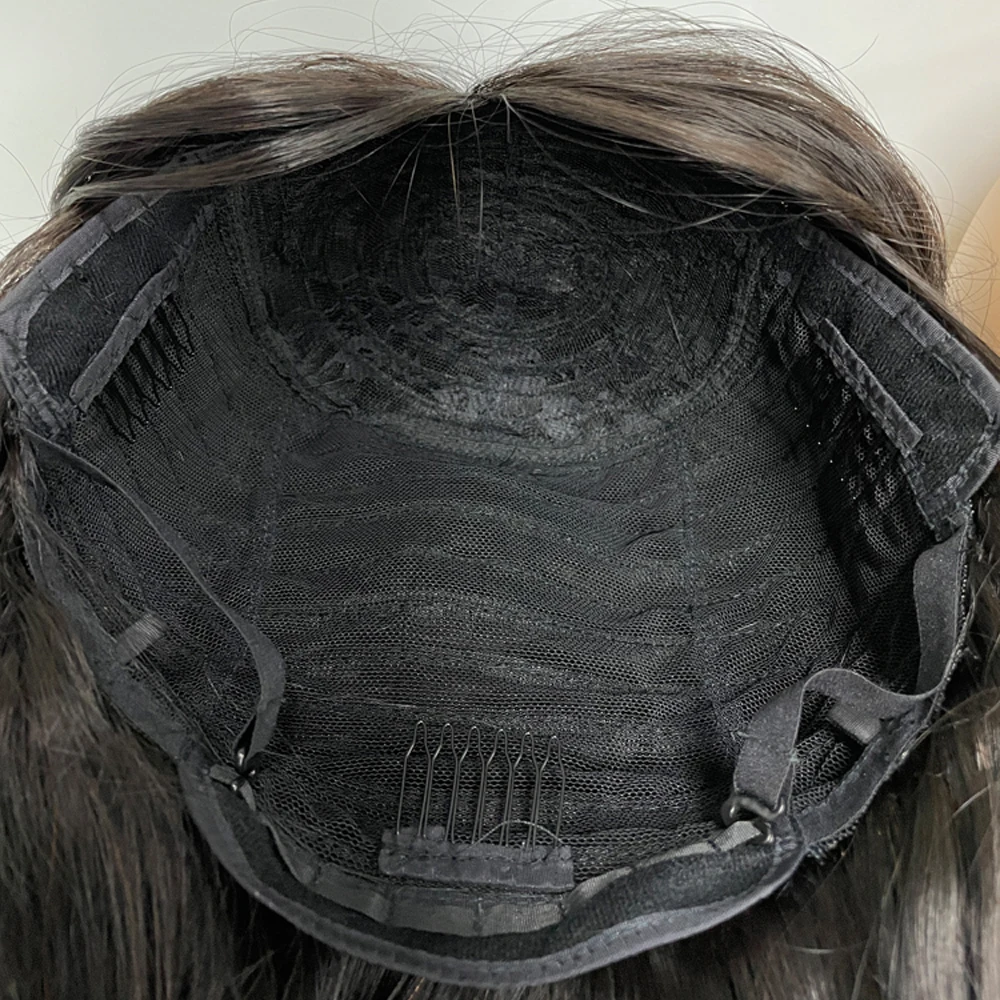 Luke Custom Natural Black Bang Wigs New Style Long Wigs With Bangs 30 32 40 Inches No Lace Human Hair Wig With Bang