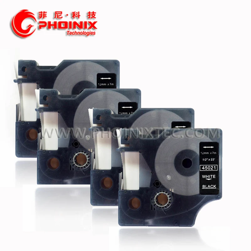 Совместимая черная лента D1 45021 S0720610 12 мм 0 47 дюйма Заправка для Dymo LabelManager 160 280 360D 420P 450 Duo этикеток