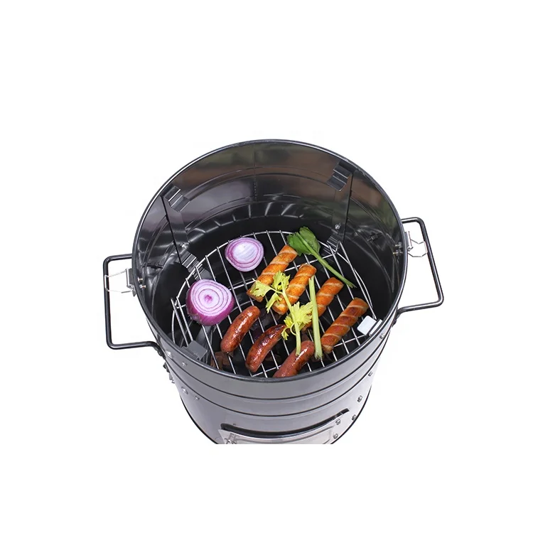 new product ideas  Hot sale 3 in 1 Black barrel charcoal grill outdoor BBQ  grill vertical charcoal grill