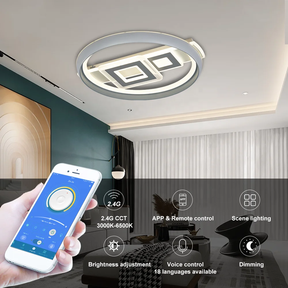 ENVIS lamp modern home lux led dimmabl remote control led ceiling phone APP cct change residential ceilling inside decoration