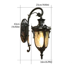 aluminum shell Waterproof Outdoor glass european antique classic vintage style Led Main Gate garden wall Light lamp