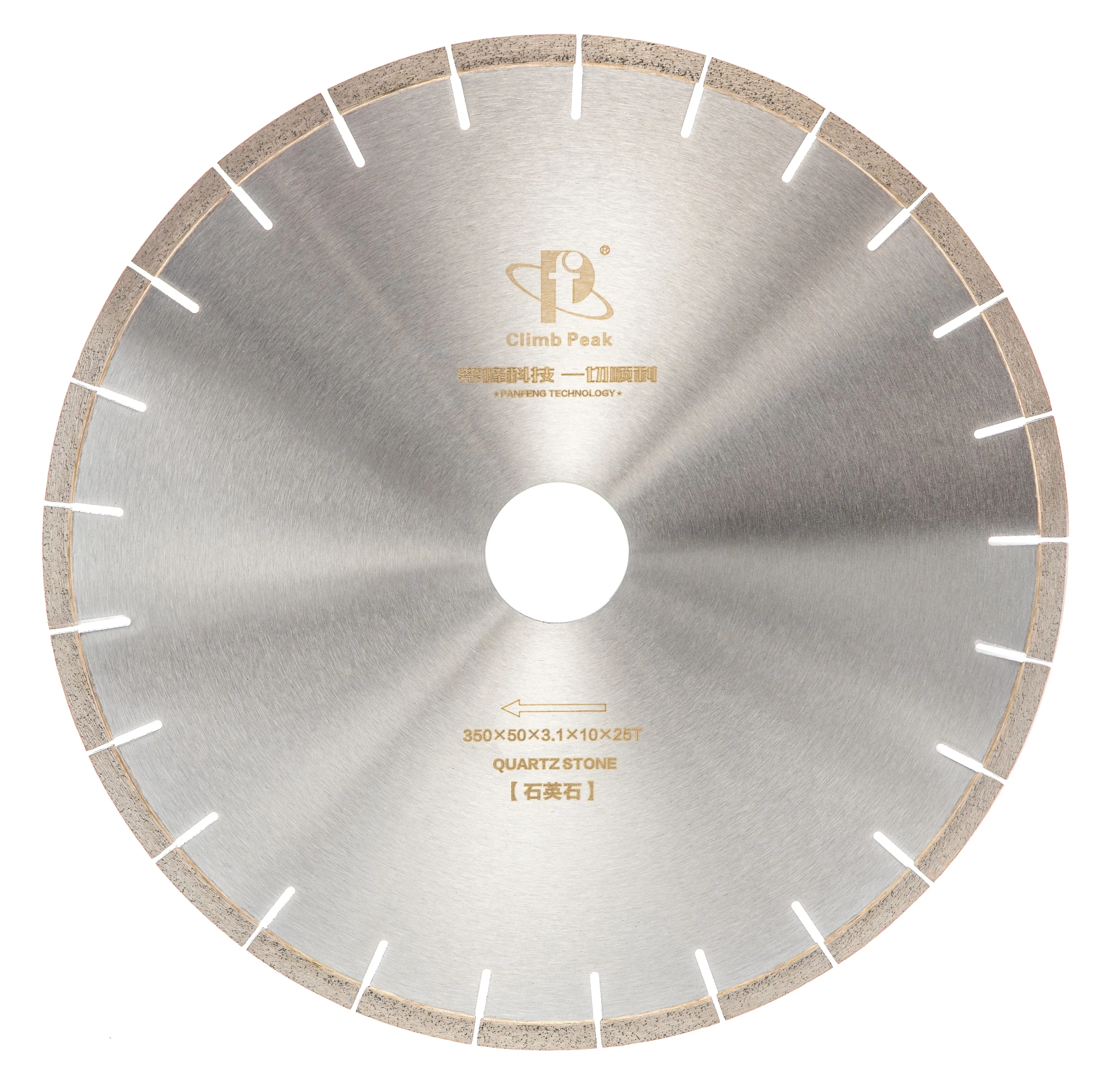 Industrial 350/400 mm Diamond Saw Blades OEM Customizable High Frequency Welded Diamond Saw Blade For Quartz Crystallized Stone