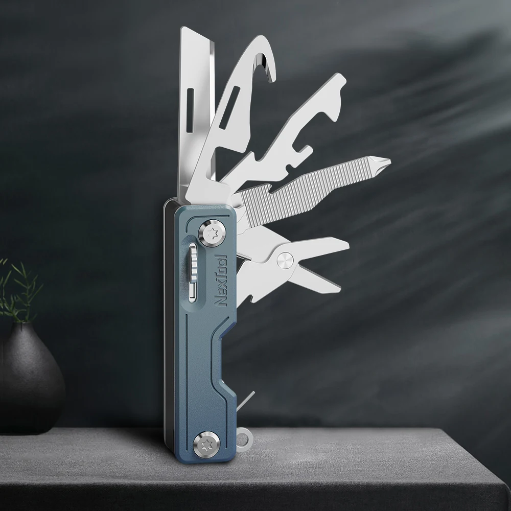 NexTool New design Full Locking system  high quality portable phone holder and scissors EDC multi Functional Mini knife