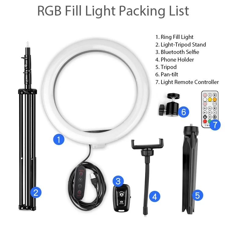 MJ26 mj33 mj45 mj56 ring light selfie stick ring light with tripod stand  12 inch 22 inch 26CM 56CM