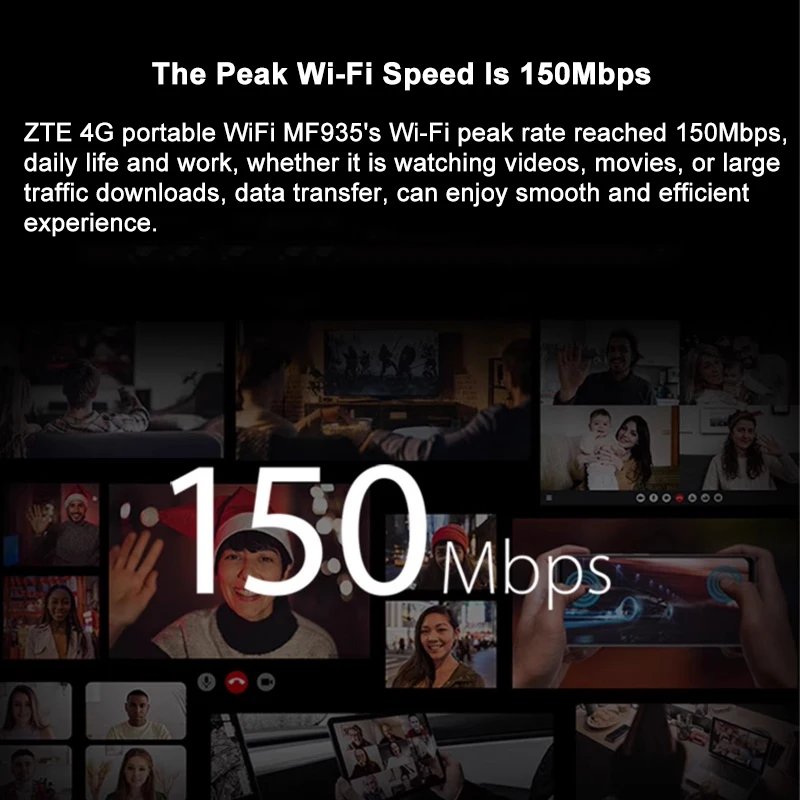 Разблокированный ZTE MF935 Карманный Wi-Fi маршрутизатор 150 Мбит/с 4G LTE портативный модем уличная точка доступа со слотом для Sim-карты 2000 мАч батарея