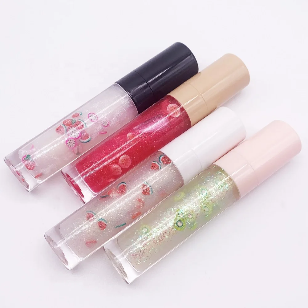 
Wholesale Custom Logo Private Label Fruity Natural Diamond Thick Shimmer Nude Shiny Lipgloss Glossy Clear Lip Gloss 