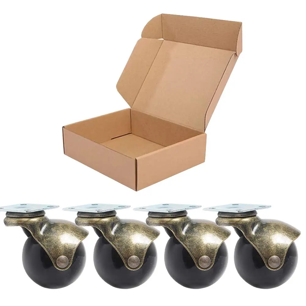 New Design Quiet Universal Swivel Ball Style PP Material 1.5 Inch Brass Furniture Round Wheel Caster For Sofa