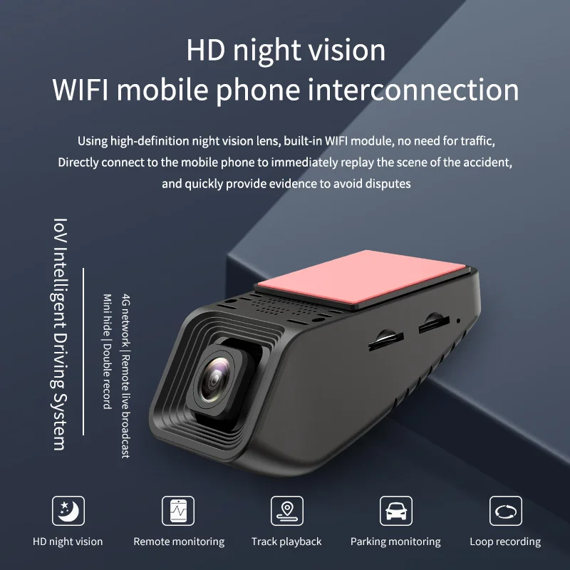 Hidden HD 1080P Hidden WIFI Linux G Sensor Motion Detection CMSV6 Remote Monitoring 4G Car Cam For Taxi Bus Truck