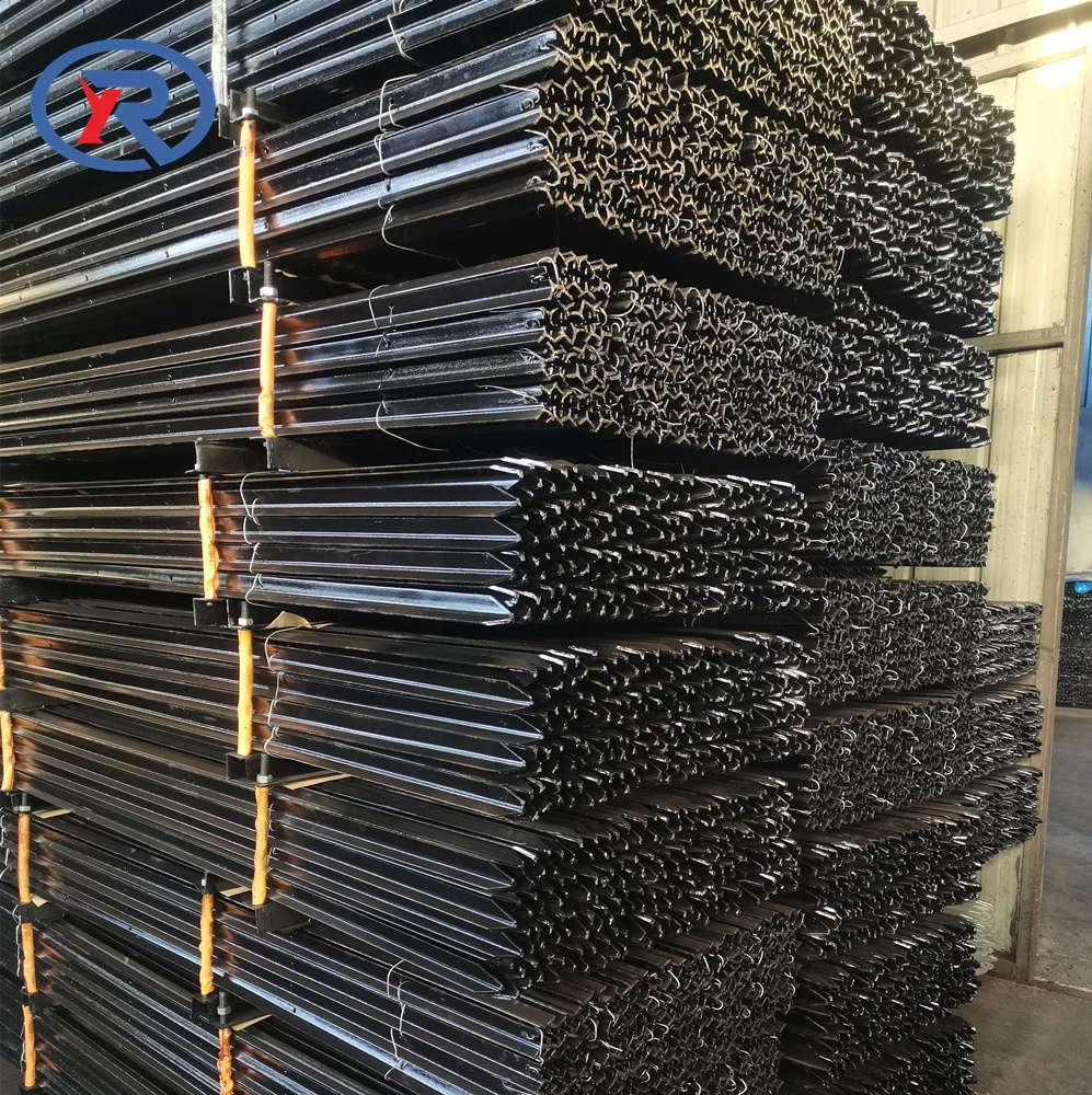Australian Standard 2.04kg/m black bitumen coated Y star picket with hooks/Steel metal Y type star fence post pickets for farm
