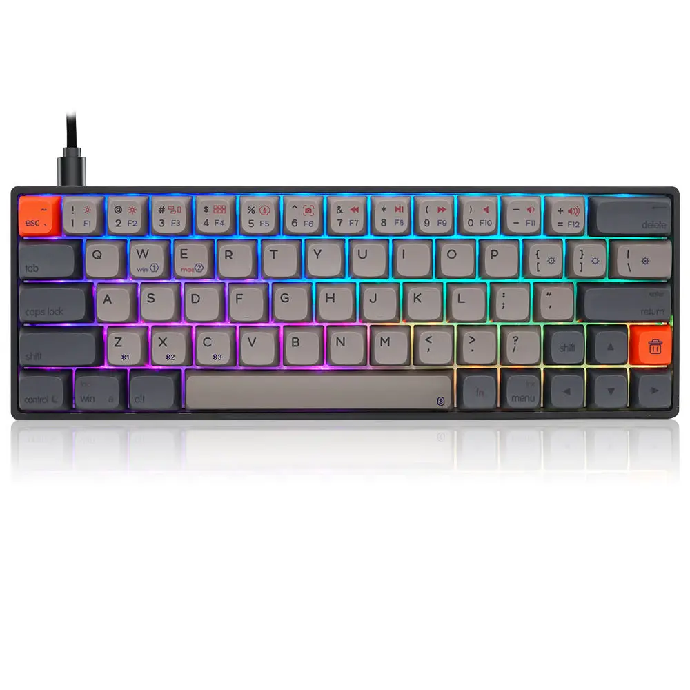 GK64 Hot-swappable 60% Gateron Optical Switch Oem Rgb Keyboard Usb Mechanical Desktop 64 USB Type C Jk Piano Keyboard Wired