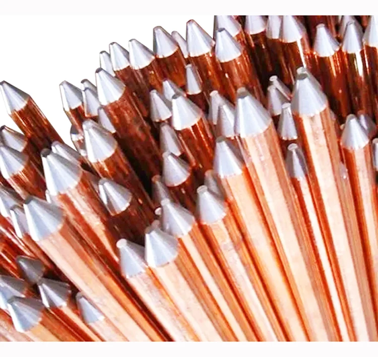 Медный скрепленный заземляющий стержень 5/8 дюйма X 8 дюймов (14,2x2440 мм) 254 мил медь