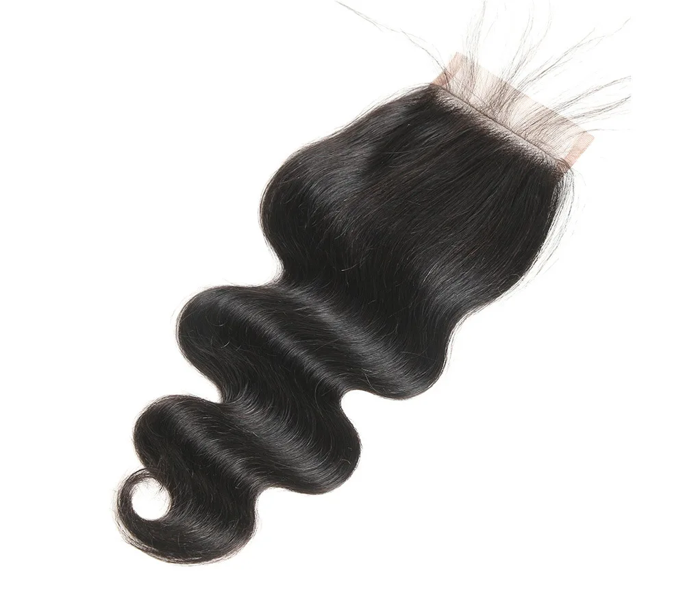 Human Hair Lace Closure 4*4 Size Body With Baby
