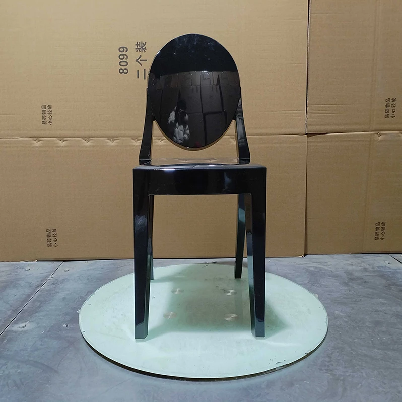 Nordic Wholesale Modern Round Back Polypropylene Acrylic Plastic Transparent Dining Chairs