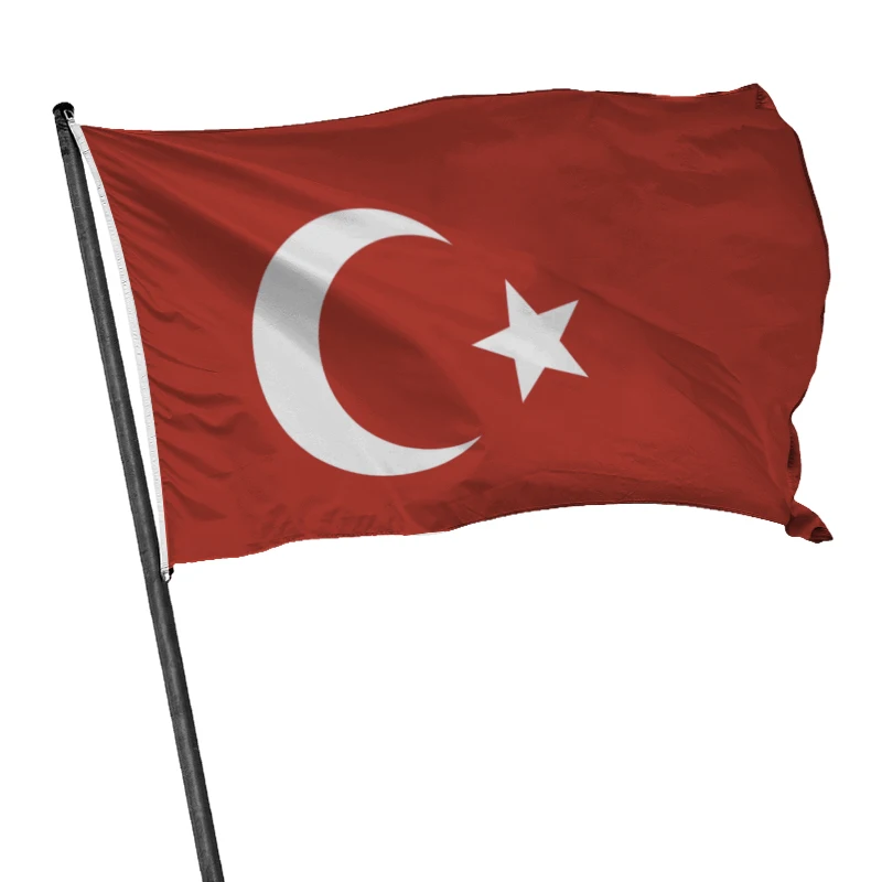 100% Polyester Football Game Turkiye Flag National State Flag Knitted Polyester Outdoor High Quality Turkey Flying Flag Banner