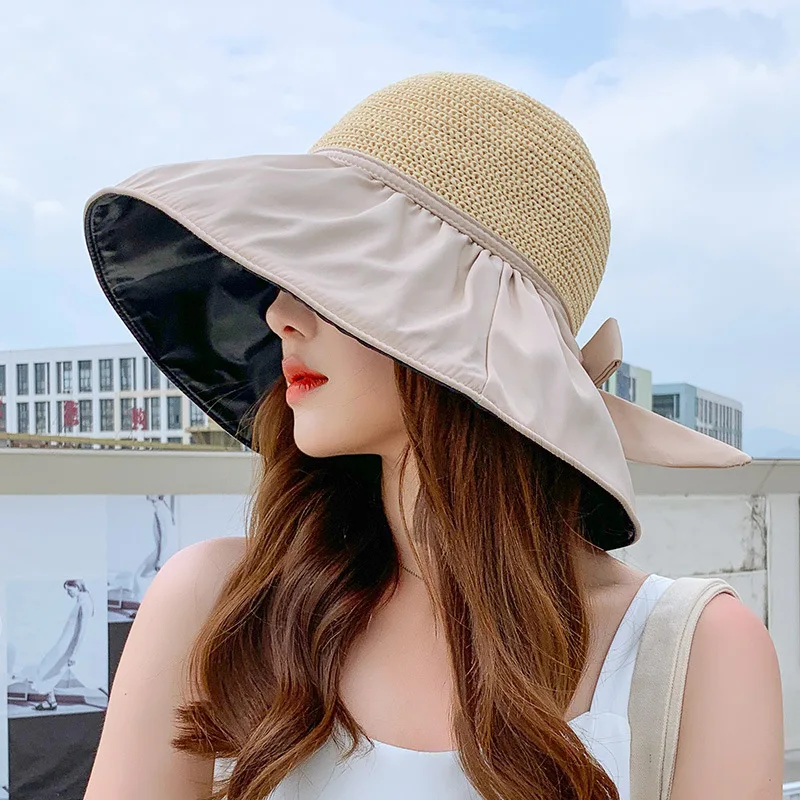 Fashion Hats For Women Bucket Hat Women Summer Casual  Sun Hat Big Brim Foldable Beach Fisherman Print iHats