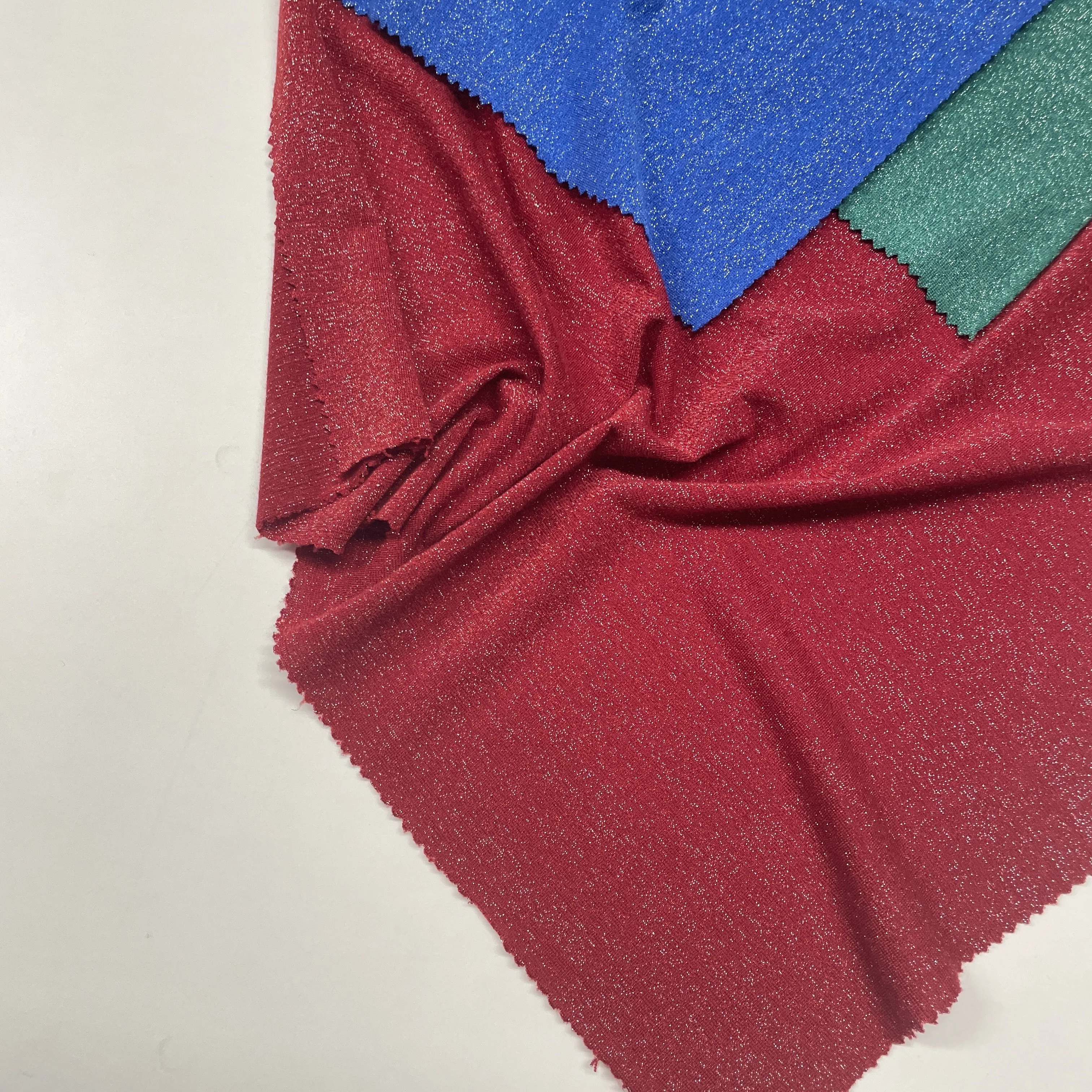 Polyester Spandex Lurex Knitted With Metallic Yarn Lurex Jersey Metallic Fabric For Dress