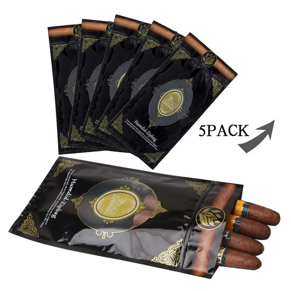 Custom Printed Resealable Aluminum Foil  Wraps Smoking Cigar Bag Pouch With Zipper