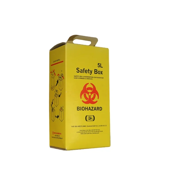 Yellow Factory sale Disposable medical health care product bio Biohazard medical waste collector safety box