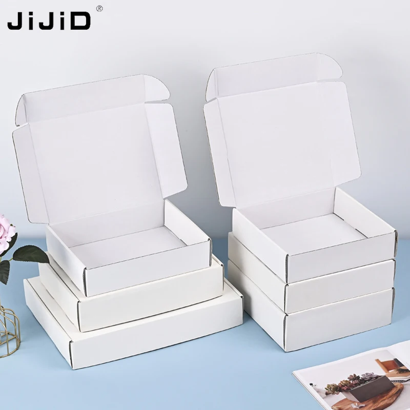JiJiD White small shipping boxes Mailer White Kraft Corrugated Cardboard Mailer Gift Box For Small Business Packaging