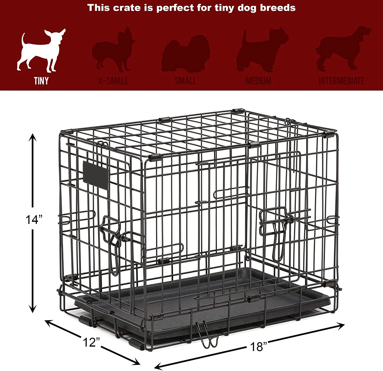 Wholesale Manufacturer 30 36 42 48 Inch Metal Foldable Dog Crates Cage,Metal Folding Dog Cage XXL Black Impact Dog Kennel Crate